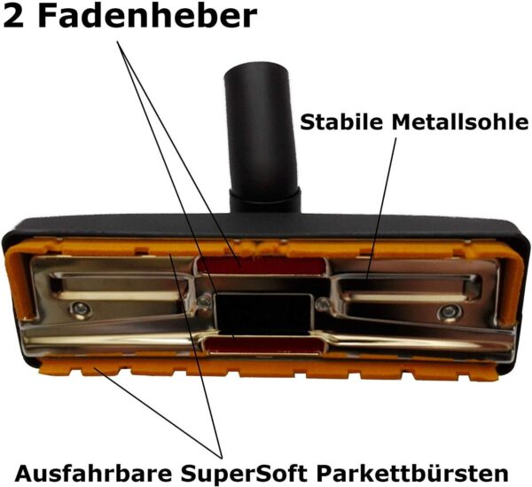 Maxorado 35mm Set combiborstel - parket opzetstuk - stofzuigerbuis - onderdeel stofborstel voor stofzuiger - geschikt voor Siemens, Bosch, AEG, Samsung, MIELE - Universeel - Afbeelding 9