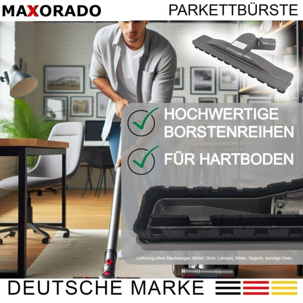 Maxorado Parketmondstuk - borstel geschikt voor Dyson V6, V7, V8, V10, V11, V15 - stofzuiger harde vloer - Afbeelding 4