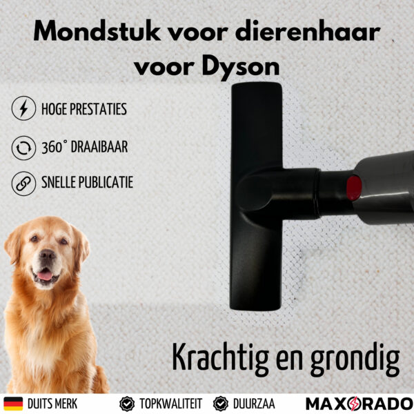 Maxorado dierenhaar borstel - geschikt voor Dyson V7, V8, V11, V15 - met Quick Release aansluiting - mondstuk - Afbeelding 7