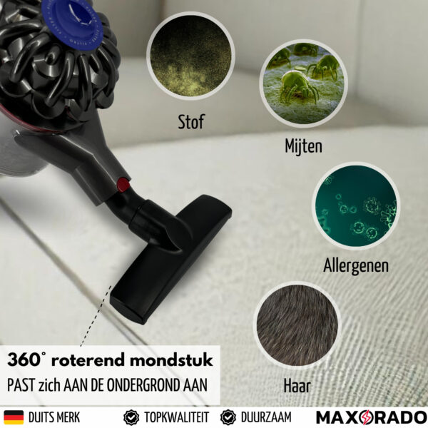 Maxorado dierenhaar borstel - geschikt voor Dyson V7, V8, V11, V15 - met Quick Release aansluiting - mondstuk - Afbeelding 3