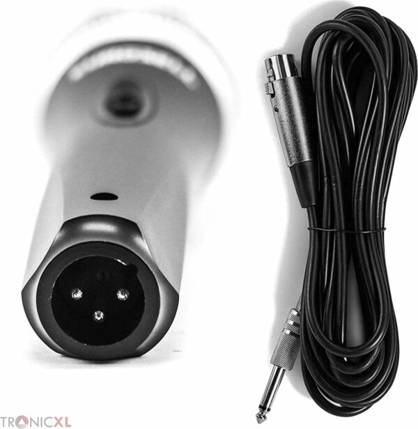 TronicXL Microfoonset dynamisch 5 meter lange kabel jack plug 6,35 mm universele handmicrofoon microfoon zingen moderatie podium karaoke bruiloft zang microfoon bedraad (met koffer) - Afbeelding 2