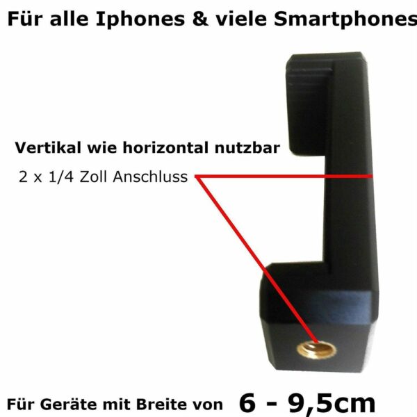 EUROSELL 13cm Mini Premium Statief flexibel Video/Foto Tafelhouder geschikt voor Android Smartphone/Apple iPhone 4 5 6 7 S PLUS/Samsung Galaxy S 4 5 6 7 8 - Afbeelding 4