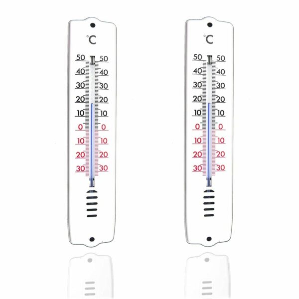 TronicXL 2 stuks wandthermometers voor binnen en buiten, -30 tot +50 °C, tuin, tuin-thermometer, huis, muur, kamerthermometer - Afbeelding 4