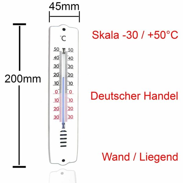 TronicXL 2 stuks wandthermometers voor binnen en buiten, -30 tot +50 °C, tuin, tuin-thermometer, huis, muur, kamerthermometer - Afbeelding 3