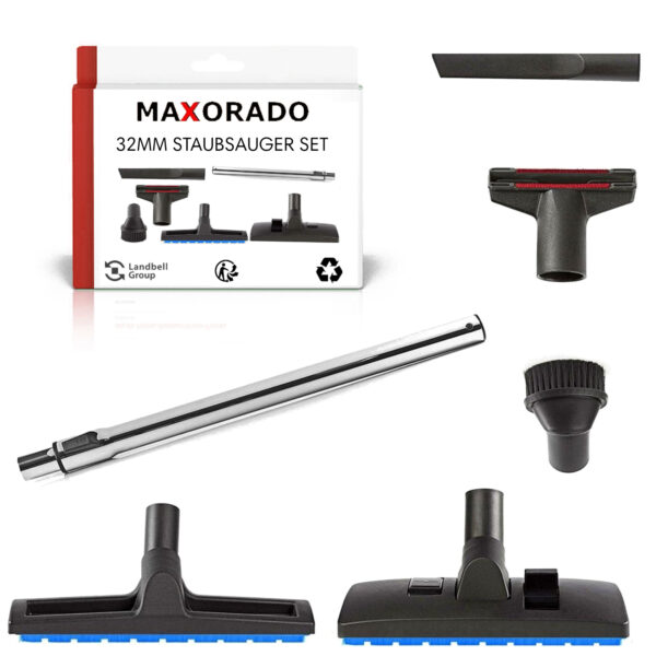 Maxorado XXL stofzuigermond stofzuigerborstel reserveonderdelen set 32 mm stofzuigerbuis mondstukken geschikt voor Electrolux Nilfisk Numatic Fam AEG Progress buis stofzuiger DN32 Kärcher 6.906-211.0 FAK302 6.907-467.0 32 mm