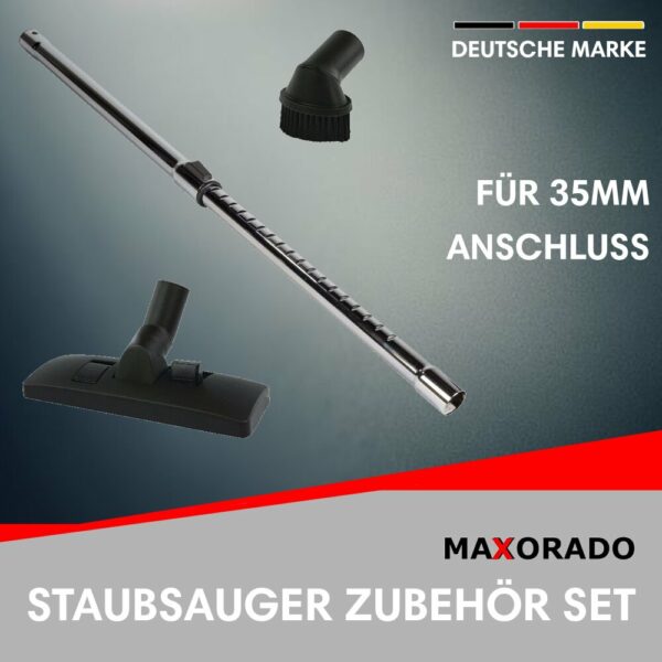 Maxorado 35 mm Set UNIVERSEEL - stofzuigerbuis + combimondstuk + stofborstel - geschikt voor Alaska, AEG, Electrolux, Bosch, Siemens, en meer