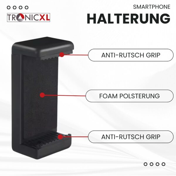 TronicXL Universele smartphone-houder. Statief Adapter-bevestiging, geschikt voor Smartphone Apple iPhone, Samsung, Sony, LG, Huawei en Cubot ZTE - Afbeelding 5