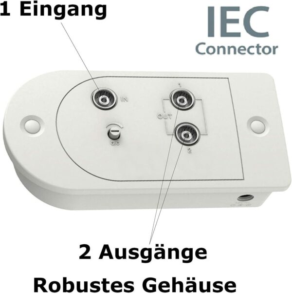 TronicXL Professionele kabeltelevisie versterker CATV kabel televisie twee-apparaat versterker achterkanaal tv-versterker 15dB met 2 uitgangen en versterkingsregeling DVB-C - Afbeelding 6