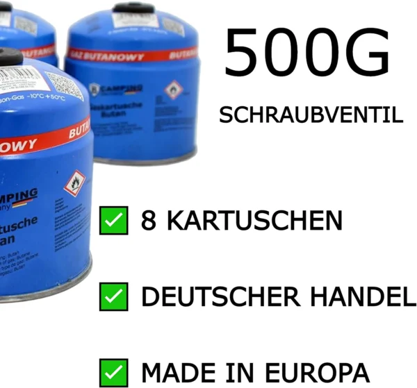 TronicXL 8x Gaspatroon met schroefventiel, butaangas, soldeerlamp, soldeerbrander, gasbrander, bunsenbrander, brander, soldeermeester, campingkooktoestel, gaskoker, kooktoestel, campinglampen cartouche, camping-ventielpatroon, schroefventielpatroon - Afbeelding 4