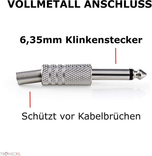 TronicXL Microfoonset dynamisch 5 meter lange kabel jack plug 6,35 mm universele handmicrofoon microfoon zingen moderatie podium karaoke bruiloft zang microfoon bedraad (met koffer) - Afbeelding 8