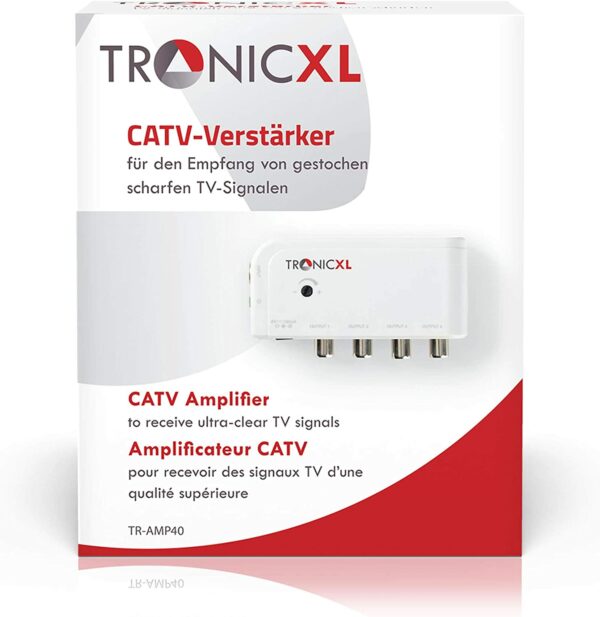 TronicXL antenneversterker voor kabel Vier apparaten versterker adapter/ DVBT DVBT2 DVB-T DVBC DVB-C versterker Amplifier TV Cable DVB-T2 signaalversterking - Afbeelding 7