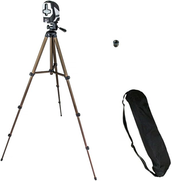 TronicXL Tripod bouwstatief voor laser nivelleringsapparaat lijnlaser 1,30m kruislijnlaser geschikt voor Einhell Bosch Dewalt Makita Flex Leica Stanley Meterk Tacklife Huepar Firecore Skil 1/4 inch 3/8 tripod - Afbeelding 2