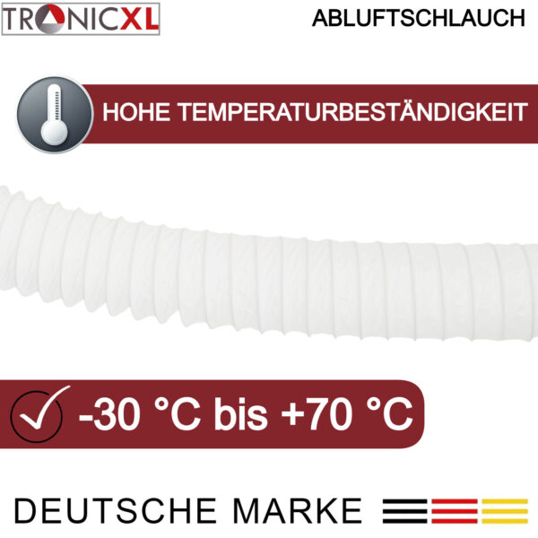 TronicXL Droogaccessoires, pvc-afvoerslang, 100-102 mm, 6 m, voor droger, airconditioning, afzuigkap, groeislang voor afvoerlucht, afvoerdroger - 4 inch - universeel - Afbeelding 3