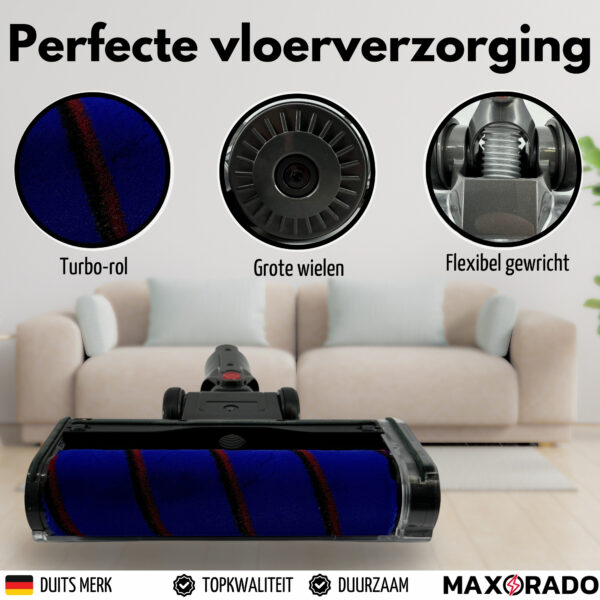 Maxorado Turbo borstel - Geschikt voor Dyson V7 - V8 - V10 - V11 - SV12 - SV14 & V15 - Afbeelding 5