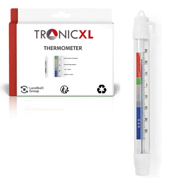 TronicXL Professionele koelruimte-thermometer -50 tot +30 °C opslagruimte airconditioning koeling vrieskast koelkist diepkoele levensmiddelen o.a geschikt voor Bosch,geschikt voor Siemens, geschikt voor Miele, geschikt voor AEG, geschikt voor Neffgen - slagerij