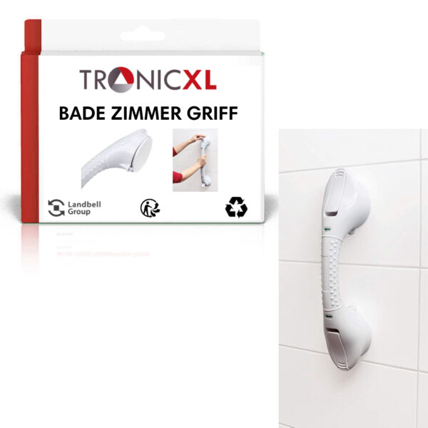 TronicXL handvat Vacuüm stang 40 cm badkuip douche wc handvat opstahulp bad handvat houder zonder boren en schroeven - Afbeelding 9