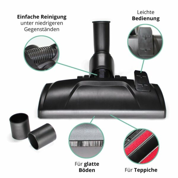 Maxorado - XL Premium - Vloerzuigmond borstel + accessoireset voor stofzuiger geschikt voor Bosch Siemens Miele Kärcher Philips I combizuigmond I spleetmondstuk I meubelborstel I matras mondstuk I zuigborstel I meubelborstel - Afbeelding 3