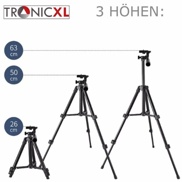 TronicXL Tripod professioneel statief geschickt voor smartphones iPhones statiefhouder adapter tafel van 30-60 cm, Apple iPhone, tripod, houder, fotovideo, tafelstatief, studiostatief, zwengelstatief, smartphone, tafelstandaard - Afbeelding 2