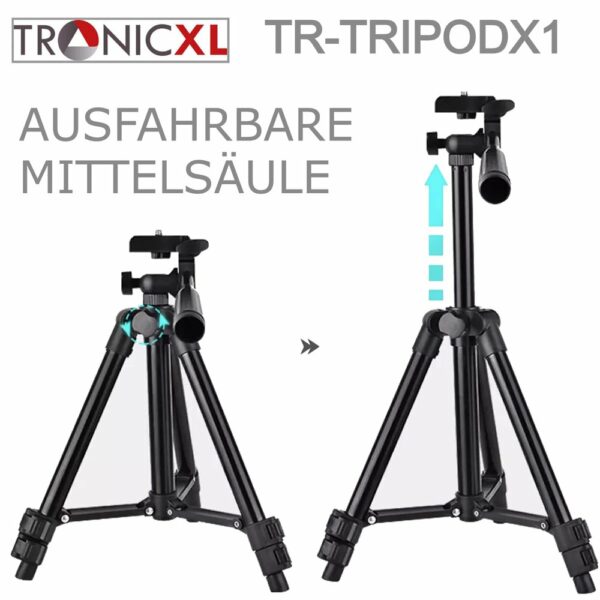 TronicXL Tripod professioneel statief geschickt voor smartphones iPhones statiefhouder adapter tafel van 30-60 cm, Apple iPhone, tripod, houder, fotovideo, tafelstatief, studiostatief, zwengelstatief, smartphone, tafelstandaard - Afbeelding 4