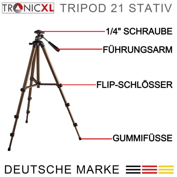 TronicXL Tripod21P Projector Beamer statief houder standaard bijv. voor geschikt voor BenQ Asus Acer Epson Sony Panasonic Philips WiMiUS TOUMEI Merisny QKK OTHA Android Aiptek - Afbeelding 5