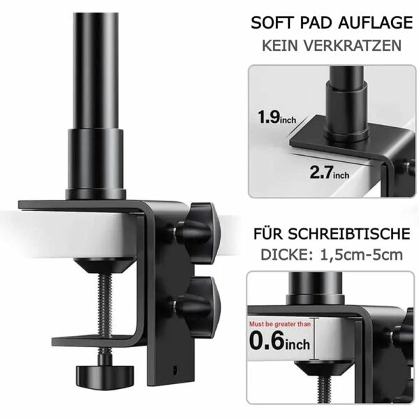 TronicXL tafelklem, statiefbevestiging voor webcam,I klem statief in hoogte verstelbaar, I klem standaard, geschikt voor Logitech C920 Brio 4K C925e C922x C922 C930e C930 C615 en geschikt voor Microsoft Aukey tafelstandaard - Afbeelding 6