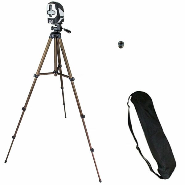 TronicXL Tripod bouwstatief voor laser nivelleringsapparaat lijnlaser 1,30m kruislijnlaser geschikt voor Einhell Bosch Dewalt Makita Flex Leica Stanley Meterk Tacklife Huepar Firecore Skil 1/4 inch 3/8 tripod