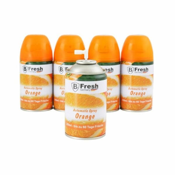 TronicXL 5x 250ml sinaasappel-luchtverfrisser, navulling geschikt voor Airwick-Freshmatic Max geurdispenser spray navulverpakking.