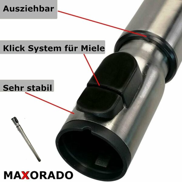 Maxorado Stofzuiger 4in1 Set - Stofzuigerbuis, combimondstuk, handvat en stofborstel geschikt voor Miele stofzuiger S 2131 Ecoline S2131 S 2121 S21 S 771 S 71 S 712 S71 Tango Plus S381 S 381 Meteor - zuigmondstuk - meubelborstel - greep - pijp - Afbeelding 4