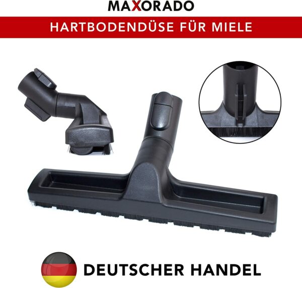 Maxorado Stofzuiger vloerzuigmond voor harde vloeren geschikt voor MIELE, Parketzuigmond, natuurlijk haar, parketborstel, vloerzuiger, parkeerfunctie, geschikt voor Miele Tango Plus Airteq Powerline Ecoline