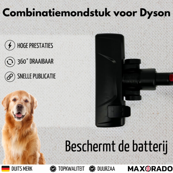 Maxorado Stofzuiger Set 3-delig geschikt voor Dyson V7, V8, V10, V11, V15 - zuiglanz + vloerzuigmond + dierenhaar borstel - Afbeelding 8