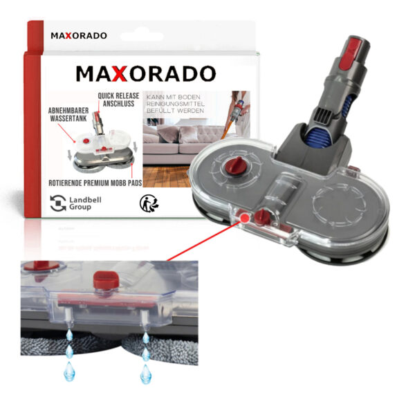 Maxorado 2in1 vloermop geschikt voor Dyson - dweilmondstuk V7, V8, V10, V11, V15 (1stuk + 4 pads) Dweil mop - Afbeelding 2