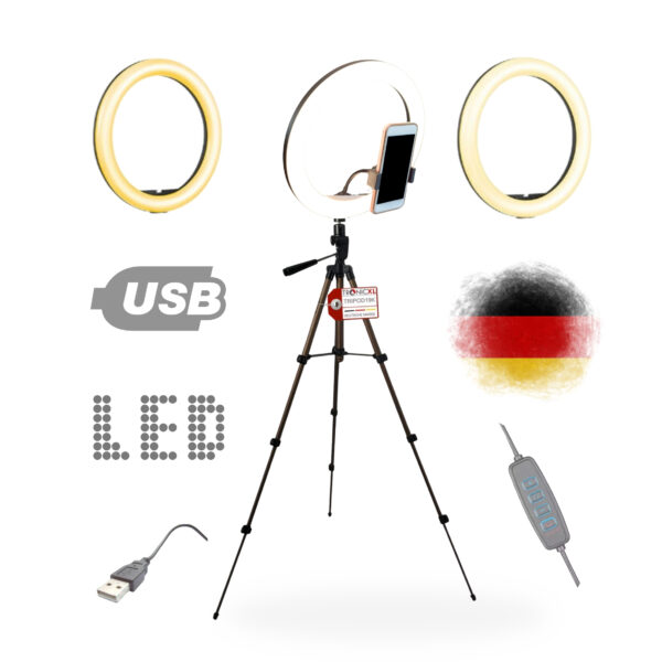 TronicXL premium Set - 1,05m camerastatief met ringlamp, Balhoofd en mobiele telefoonhouder voor uw smartphone en geschikt voor iPhone - statief - Tripod – ring light – licht – live video streaming – geschikt voor youtube, TikTok en meer - Afbeelding 13