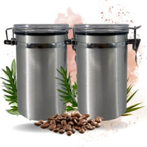 TronicXL Premium 2-pack koffieblikken 500 g luchtdicht bewaarblik I aluminium blik doos voor uw koffiebonen, thee, cacao - aromablik bewaardoos koffiecontainer met afdichting en clipsluiting