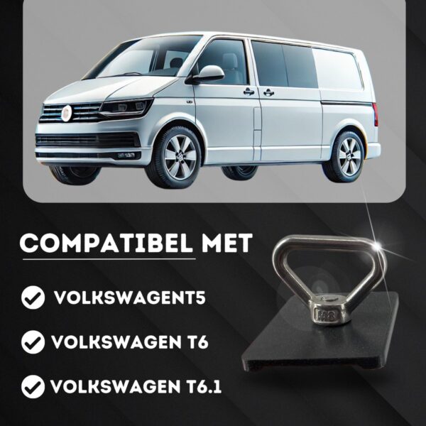 TronicXL Ladingszekering 4 sjorogen en 4 platen geschikt voor VW, Bulli, Bus, T5, T6, T6.1, Multivan, Transporter en meer – lading zekerings schroeven – Bevestigings Set – Camping – Multiflexboard - geleiderail - Afbeelding 3