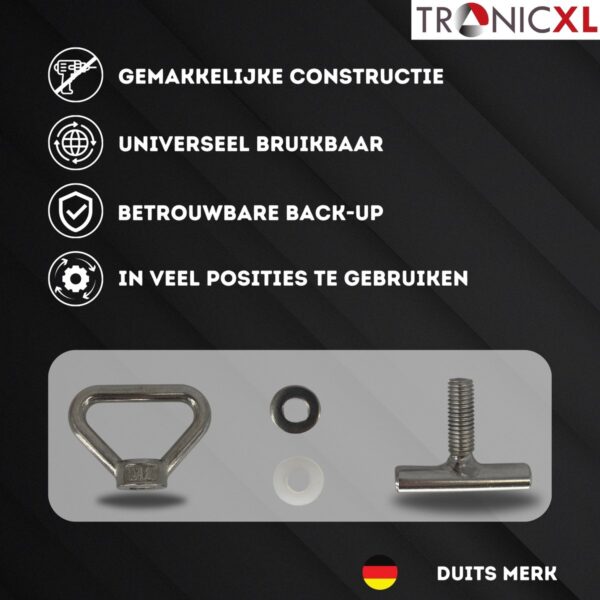 TronicXL Ladingszekering 4 sjorogen en 4 platen geschikt voor VW, Bulli, Bus, T5, T6, T6.1, Multivan, Transporter en meer – lading zekerings schroeven – Bevestigings Set – Camping – Multiflexboard - geleiderail - Afbeelding 2