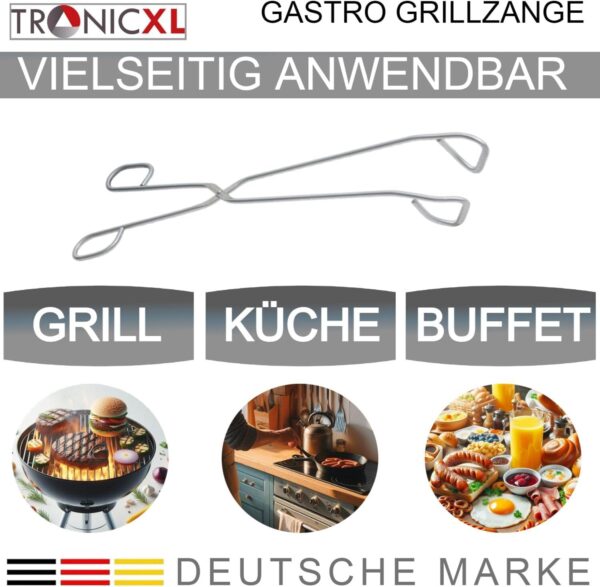 TronicXL Profi BBQ Tang RVS 38cm – Extra Lange Grilltang – Keukentang voor Barbecue en Koken - Afbeelding 3