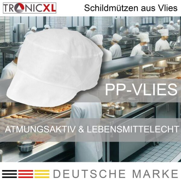 TronicXL 1000 stuks Wegwerpmutsen – Schildmuts – Beschermende Haarkap – Hygiënische Kap Gastro - Afbeelding 2